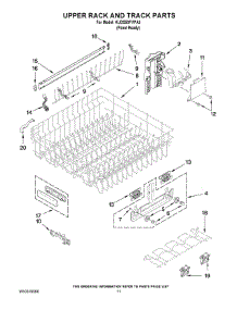 09 - Upper Rack And Track Parts parts for Kitchenaid Dishwasher KUDS50FVPA3 from AppliancePartsPros.com