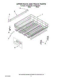 09 - Upper Rack And Track Parts parts for Kitchenaid Dishwasher KUDC03FVWH3 from AppliancePartsPros.com