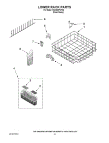 10 - Lower Rack Parts parts for Kitchenaid Dishwasher KUDS40FVPA2 from AppliancePartsPros.com