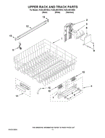 09 - Upper Rack And Track Parts parts for Kitchenaid Dishwasher KUDL40CVSS3 from AppliancePartsPros.com