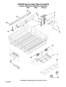 09 - Upper Rack And Track Parts parts for Kitchenaid Dishwasher KUDS50FVSS3 from AppliancePartsPros.com