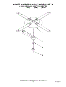 11 - Lower Washarm And Strainer Parts parts for Kitchenaid Dishwasher KUDS50FVWH3 from AppliancePartsPros.com