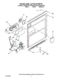 03 - Door And Latch Parts parts for Kitchenaid Dishwasher KUDE45CVWH2 from AppliancePartsPros.com
