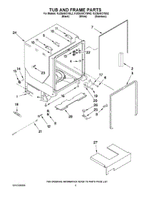 05 - Tub And Frame Parts parts for Kitchenaid Dishwasher KUDE45CVSS2 from AppliancePartsPros.com