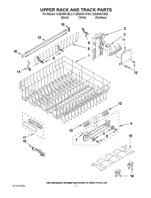 09 - Upper Rack And Track Parts parts for Kitchenaid Dishwasher KUDS40CVSS3 from AppliancePartsPros.com