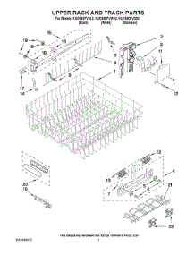 09 - Upper Rack And Track Parts parts for Kitchenaid Dishwasher KUDE60FVWH2 from AppliancePartsPros.com