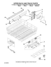 09 - Upper Rack And Track Parts parts for Kitchenaid Dishwasher KUDS40FVBT3 from AppliancePartsPros.com