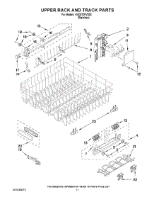09 - Upper Rack And Track Parts parts for Kitchenaid Dishwasher KUDE70FVSS2 from AppliancePartsPros.com