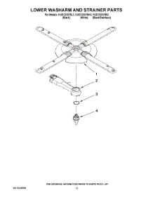 11 - Lower Washarm And Strainer Parts parts for Kitchenaid Dishwasher KUDC03IVWH3 from AppliancePartsPros.com