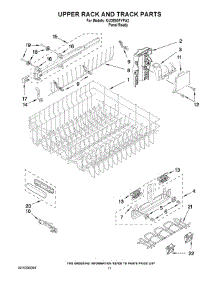 09 - Upper Rack And Track Parts parts for Kitchenaid Dishwasher KUDE60FVPA2 from AppliancePartsPros.com