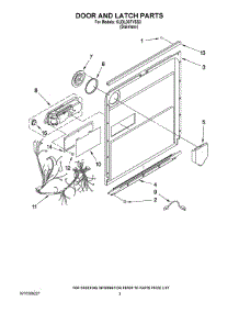 03 - Door And Latch Parts parts for Kitchenaid Dishwasher KUDL03FVSS3 from AppliancePartsPros.com