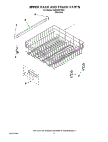 09 - Upper Rack And Track Parts parts for Kitchenaid Dishwasher KUDC03FVSS3 from AppliancePartsPros.com
