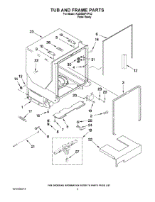 05 - Tub And Frame Parts parts for Kitchenaid Dishwasher KUDS50FVPA2 from AppliancePartsPros.com
