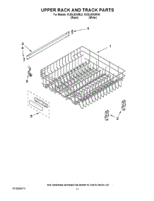 09 - Upper Rack And Track Parts parts for Kitchenaid Dishwasher KUDL03IVWH2 from AppliancePartsPros.com
