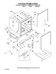05 - Tub And Frame Parts parts for Kitchenaid Dishwasher KUDS50FVWH2 from AppliancePartsPros.com