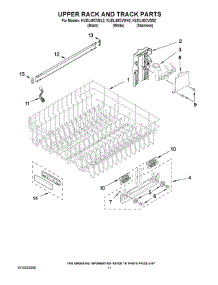 09 - Upper Rack And Track Parts parts for Kitchenaid Dishwasher KUDL40CVWH2 from AppliancePartsPros.com