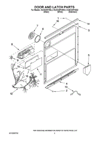03 - Door And Latch Parts parts for Kitchenaid Dishwasher KUDC20FVBL2 from AppliancePartsPros.com