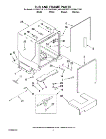 05 - Tub And Frame Parts parts for Kitchenaid Dishwasher KUDS40FVWH2 from AppliancePartsPros.com