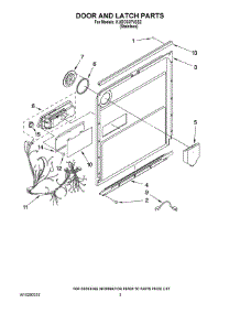 03 - Door And Latch Parts parts for Kitchenaid Dishwasher KUDC03FVSS2 from AppliancePartsPros.com