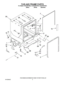 05 - Tub And Frame Parts parts for Kitchenaid Dishwasher KUDC20CVSS2 from AppliancePartsPros.com