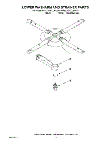 11 - Lower Washarm And Strainer Parts parts for Kitchenaid Dishwasher KUDC03IVWH2 from AppliancePartsPros.com