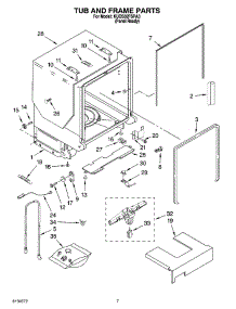 07 - Tub And Frame Parts parts for Kitchenaid Dishwasher KUDS02FSPA3 from AppliancePartsPros.com