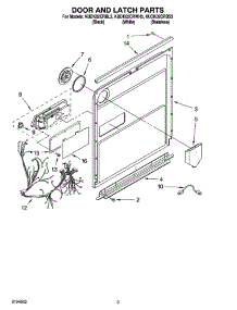 03 - Door And Latch Parts parts for Kitchenaid Dishwasher KUDK02CRWH3 from AppliancePartsPros.com