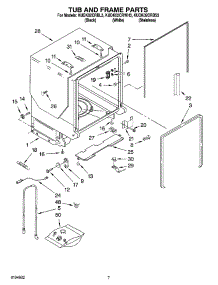 07 - Tub And Frame Parts parts for Kitchenaid Dishwasher KUDK02CRWH3 from AppliancePartsPros.com