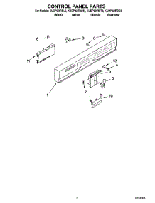02 - Control Panel Parts parts for Kitchenaid Dishwasher KUDP02IRBT3 from AppliancePartsPros.com