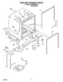 07 - Tub And Frame Parts parts for Kitchenaid Dishwasher KUDP02FSPA2 from AppliancePartsPros.com