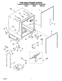 07 - Tub And Frame Parts parts for Kitchenaid Dishwasher KUDR02FSSS3 from AppliancePartsPros.com