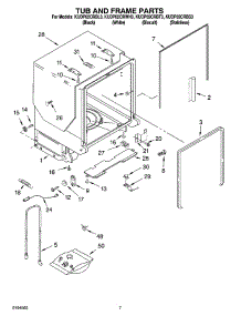07 - Tub And Frame Parts parts for Kitchenaid Dishwasher KUDP02CRBL3 from AppliancePartsPros.com