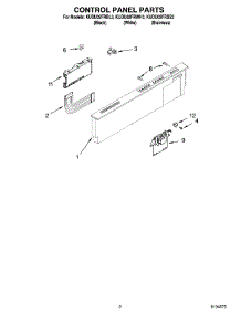 02 - Control Panel Parts parts for Kitchenaid Dishwasher KUDU02FRWH3 from AppliancePartsPros.com