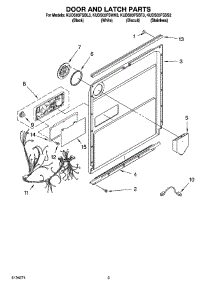 03 - Door And Latch Parts parts for Kitchenaid Dishwasher KUDS03FSBL3 from AppliancePartsPros.com