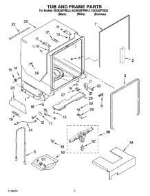 07 - Tub And Frame Parts parts for Kitchenaid Dishwasher KUDU02FRWH3 from AppliancePartsPros.com