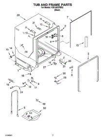 07 - Tub And Frame Parts parts for Kitchenaid Dishwasher KUDJ02CRBS3 from AppliancePartsPros.com