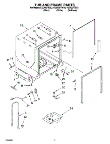 07 - Tub And Frame Parts parts for Kitchenaid Dishwasher KUDI02FRWH3 from AppliancePartsPros.com