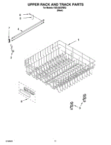 09 - Upper Rack And Track Parts parts for Kitchenaid Dishwasher KUDJ02CRBS3 from AppliancePartsPros.com