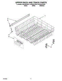 09 - Upper Rack And Track Parts parts for Kitchenaid Dishwasher KUDK02CRBS3 from AppliancePartsPros.com