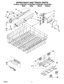 09 - Upper Rack And Track Parts parts for Kitchenaid Dishwasher KUDP02CRWH3 from AppliancePartsPros.com