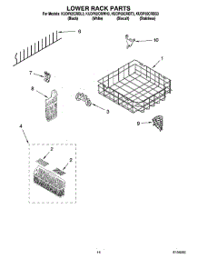 11 - Lower Rack Parts, Optional Parts (Not Included) parts for Kitchenaid Dishwasher KUDP02CRBT3 from AppliancePartsPros.com