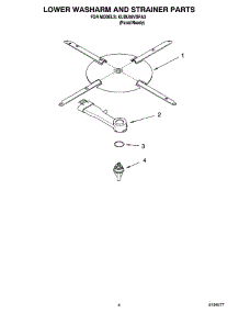04 - Lower Washarm And Strainer Parts parts for Kitchenaid Dishwasher KUDU02VSPA3 from AppliancePartsPros.com