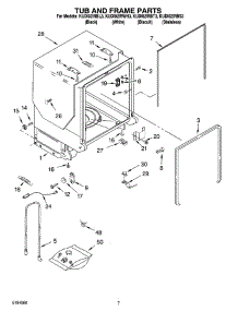 07 - Tub And Frame Parts parts for Kitchenaid Dishwasher KUDI02IRBL3 from AppliancePartsPros.com