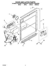 03 - Door And Latch Parts parts for Kitchenaid Dishwasher KUDI02IRBT3 from AppliancePartsPros.com