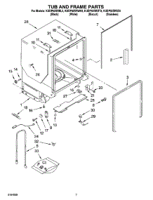 07 - Tub And Frame Parts parts for Kitchenaid Dishwasher KUDP02SRBL3 from AppliancePartsPros.com