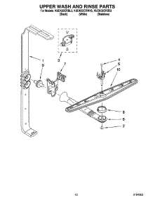 10 - Upper Wash And Rinse Parts parts for Kitchenaid Dishwasher KUDK02CRBL3 from AppliancePartsPros.com