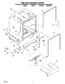 07 - Tub And Frame Parts parts for Kitchenaid Dishwasher KUDS03FSBT3 from AppliancePartsPros.com