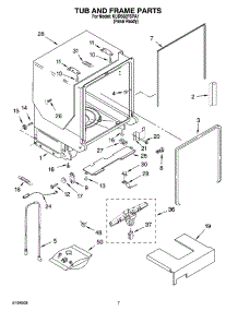 07 - Tub And Frame Parts parts for Kitchenaid Dishwasher KUDS02FSPA1 from AppliancePartsPros.com