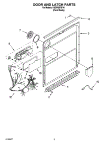 03 - Door And Latch Parts parts for Kitchenaid Dishwasher KUDP02FSPA1 from AppliancePartsPros.com