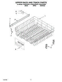 09 - Upper Rack And Track Parts parts for Kitchenaid Dishwasher KUDK02CRBS2 from AppliancePartsPros.com